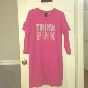 Pink midi sweat shirt dress